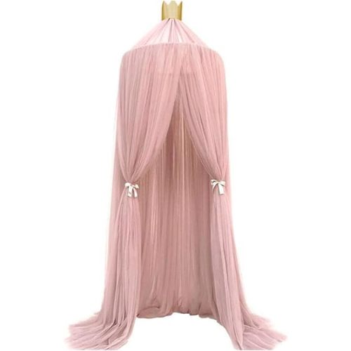 Baby Mosquitos Net Canopy, Elegant Color Home Mesh Netting, Bed Curtains, Breathable, Easy Installation, Suitable for Children's Bed Decoration (Pink)