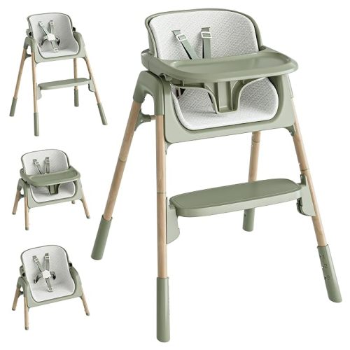Mloong High Chair for Babies and Toddlers - Adjustable 3-Heigh Highchair
