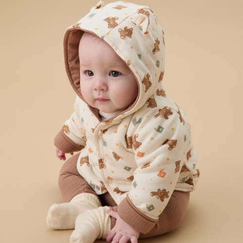 Teddy Bear Reversible Hooded Jacket Teddy Bear / Newborn