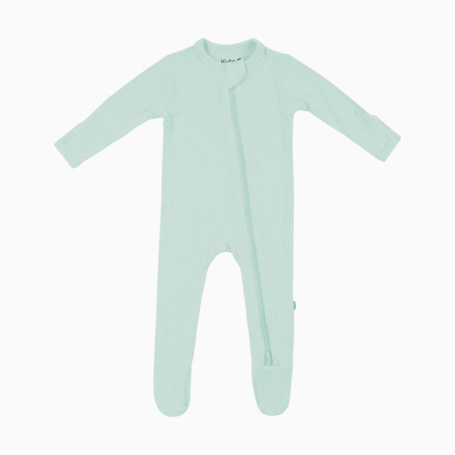 Kyte Baby Ribbed Zipper Footie - Sage, Newborn