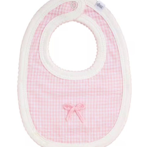 Gingham Crochet Bow Bib