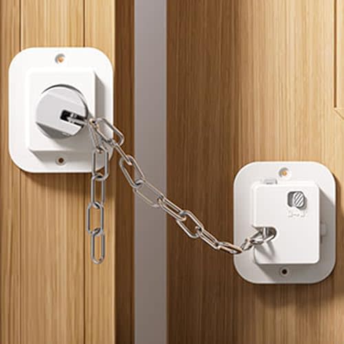 Child Proof Door Lock, Adjustable Latch, 2 Pack | 3M Adhesive Safety Locks, For Baby & Pets, No Tools Needed