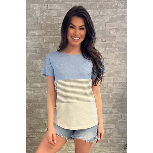 Nursing T-Shirt- 3 Block Colorblock- Blue – Nursing Queen