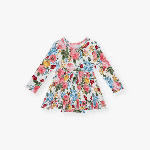 Floral White Ruffled Baby Bodysuit Dress | Rubina