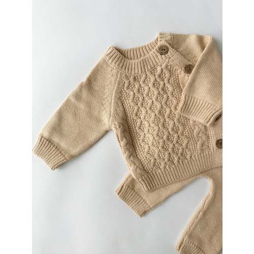 2-piece knitted Sasha Set – Olive and Cradle