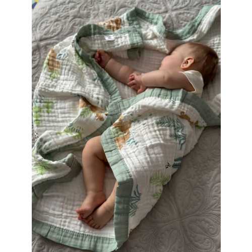 Organic Cotton Baby Blanket: Soft Newborn Throw - 44x44 Inches- 59x79 Inches