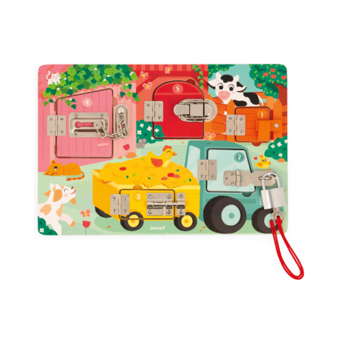 Janod Padlock Activity Board, Farm
