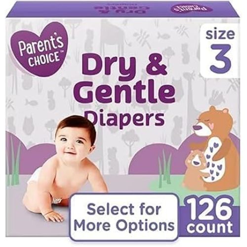 Generic Dry & Gentle Diapers Size 3, 126 Count, White