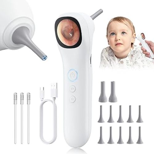 Otoscope Ear Camera with 1.21” Screen, 1080P Ear Scope with 4 LED Lights, Otoscope Camera for Adults Kids and Pets, Support Photo & Video, Type-C Charging with Computers, Baby Essentials, Home Medical