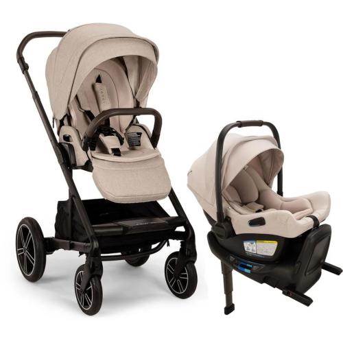 Nuna MIXX Next with Magnetic Buckle + PIPA Aire RX Travel System (One Box) - Biscotti