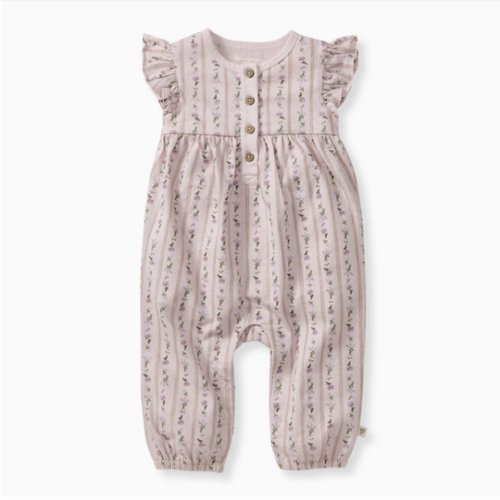 Farmhouse Floral Organic Baby Girl Jumpsuit