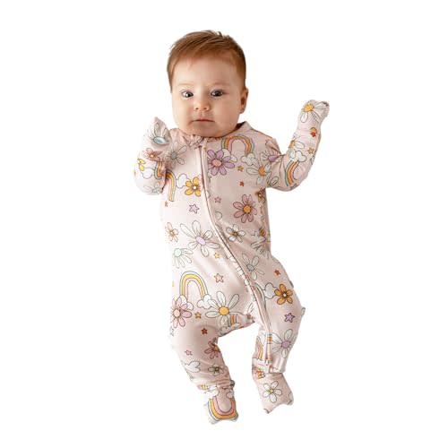 Posh Peanut Convertible Baby Sleepers - Girls Footless Baby Pajamas with 2 Way Zipper for Easy Diaper Changes
