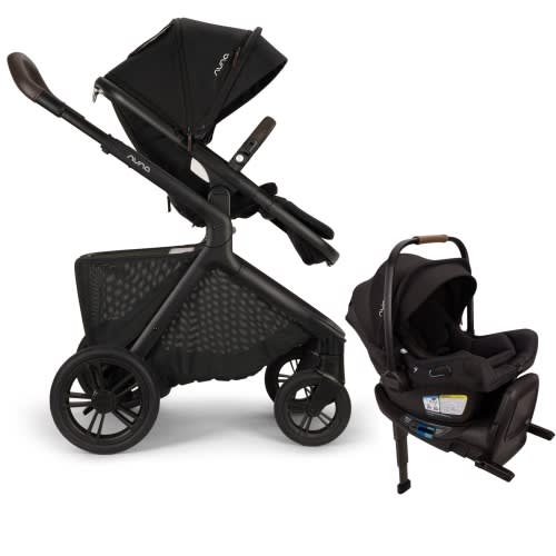Nuna DEMI icon Stroller + PIPA aire RX Infant Car Seat Travel System - Caviar