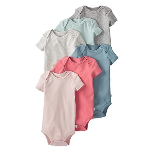 little planet by carter's unisex-baby 6-pack Organic Cotton Short-sleeve Rib Bodysuits