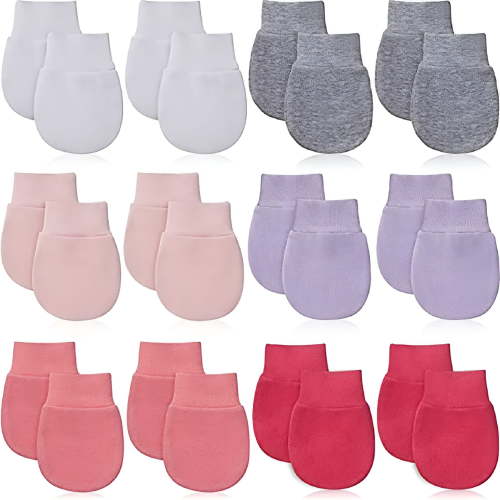 TELOLY 12 Pairs Newborn Baby Mittens Infant Toddler Gloves No Scratch Mittens Gloves for 0-8 Months Baby Boys Girls Style 2
