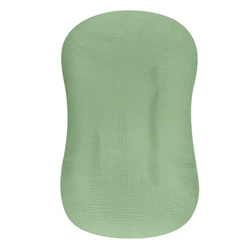 Hooyax Muslin Baby Lounger Cover, 100% Cotton Durable Newborn Lounger Cover, Soft and Breathable Infant Lounger Cover for Boys Girls, Covers Only (Green)