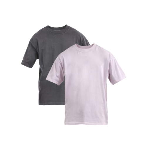 No Boundaries Men's Oversize Cotton T-Shirt 2-Pack Short Sleeve Casual