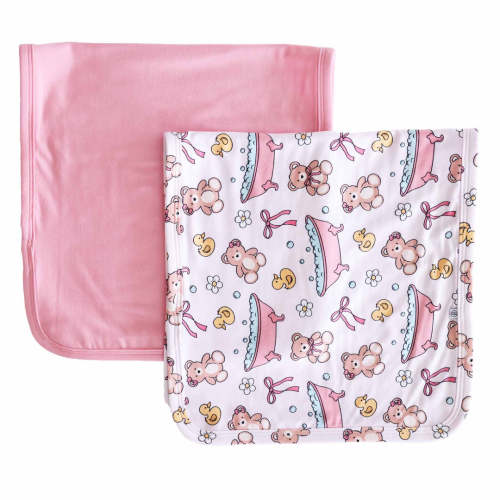 Bathtime Besties 2pc Burp Cloth Set | Pink