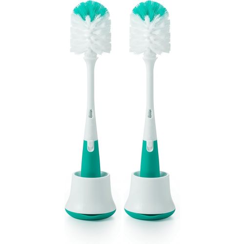 OXO Tot Bottle Brush with Nipple Cleaner and Stand - Teal, 1 Count (Pack of 2)