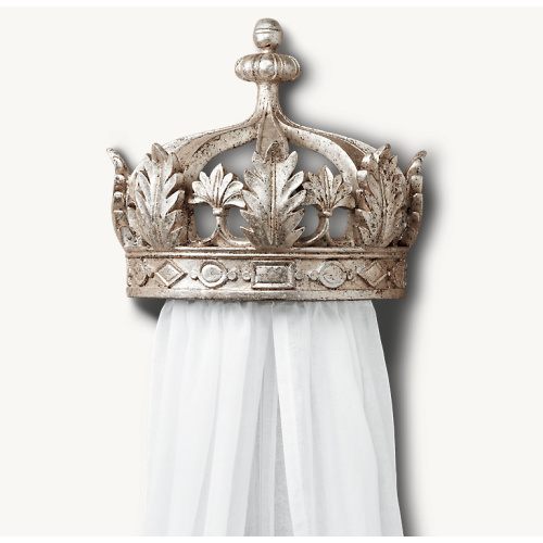 Pewter Demilune Canopy Bed Crown | RH Baby & Child