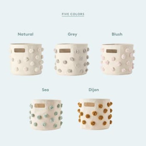 Pompom Canvas Bin