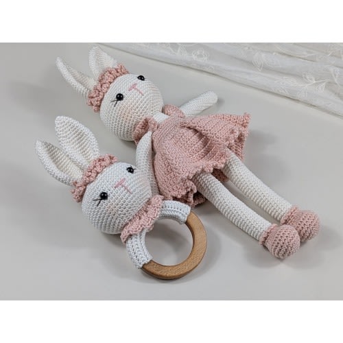 Crochet Bunny Toy Set | Baby Shower | Baby Girl | Baby Boy | Newborn Gift