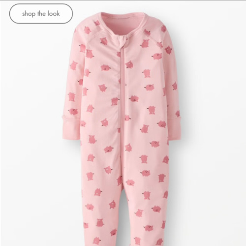 HannaSoft™ Stretch Sleeper Pigs on Pink (6-9mo)