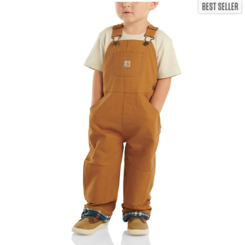 Kids' Canvas Bib Overall Flannel-Lined (Baby/Toddler) | Toddler Girl Outerwear (2T - 4T) | Carhartt