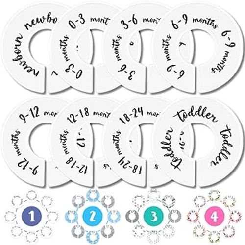 Baby Closet Dividers (Original) by Eli with Love – Set of 8 Baby Closet Size Dividers – Ideal Baby Clothes Dividers for Closet – Helps Organize Nursery Closet Hangers by Size/Age