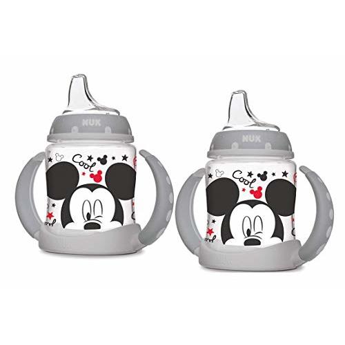 NUK Disney Learner Cup with Silicone Spout, Mickey Mouse, 5-Ounce, 2 Count (Disney Mickey)