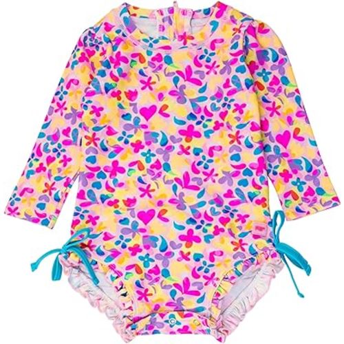 Amazon.com: RuffleButts Baby Girls UPF 50+ Sun Protection Novelty Print Long Sleeve One Piece Rash Guard Swimsuit with Zipper - Orange You The Sweetest, 6-12m: Clothing, Shoes & Jewelry