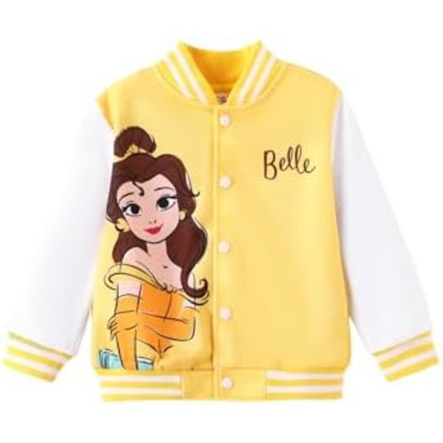 Disney Minnie Mickey Stitch Princess Frozen Elsa Marvel Jacket Lightweight Coat Button up Color Block Sweatshirt 2-14 Years