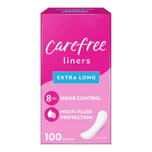 Carefree Regular Panty Liners, Extra Long, Unscented, 100 Count