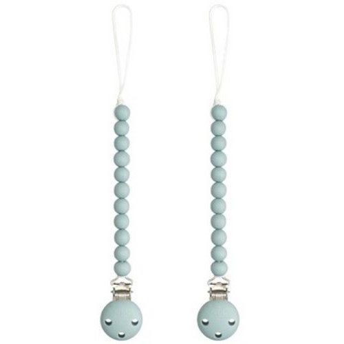 Comfy Cubs Pacifier Clips 2 Pack - 100% Food Grade Silicone Baby Pacifier Clips - Earth Green