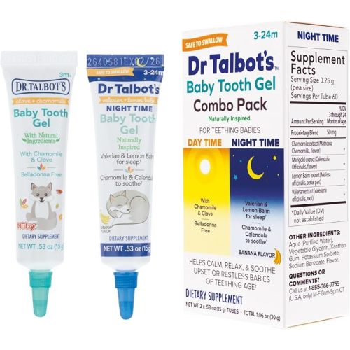 Dr. Talbot’s Baby Tooth Gel Combo Pack - 0.53 oz - 2 Pack | Daytime and Nighttime