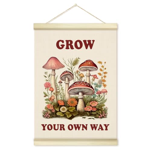Zyoge Mushroom Poster Hanger Frame, Poster Frames Artwork Canvas Wall Art Prints, Mushroom Wall Decor Art Prints Hanging For Bedroom Nursery Living Room 12x16 Inch - 03