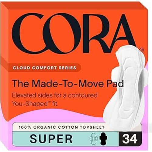 Cora 100% Organic Cotton Topsheet Pads (34 Made to Move Super Pads)