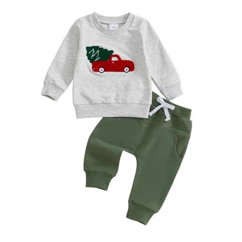 BemeyourBBs Toddler Baby Boy Clothes Graphic Sweatshirt Pants Set Outfit | Toddler Baby Boy Outfit Suitable for Fall Winter Spring. Baby Crewneck Sweatshirt and Jogger Pants Set, Age Range: 0-4 Years