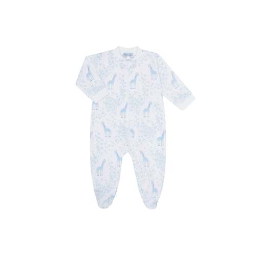 Buy Blue Giraffe Print Zipper Footie | Nellapima