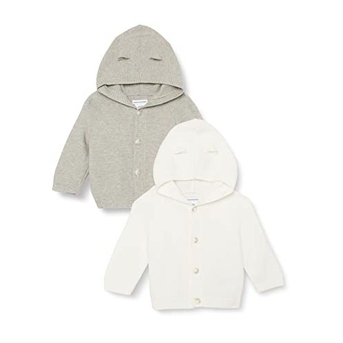 Amazon Essentials Unisex Babies' Long Sleeve Hooded Sweater, Pack of 2