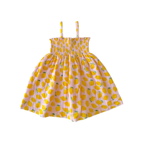 Lemon Sorbet / Muslin Smocked Tube Dress