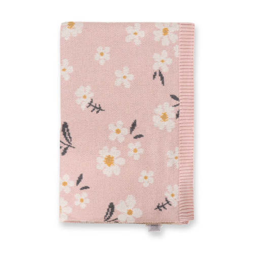 Organic Cotton Baby Blanket - Pink Daisy Floral | Freshie & Zero
