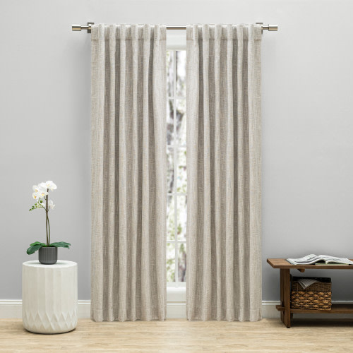 Ricardo Trading Haven Blackout Linen Curtain Panel - Oatmeal, 52"W X 84"L
