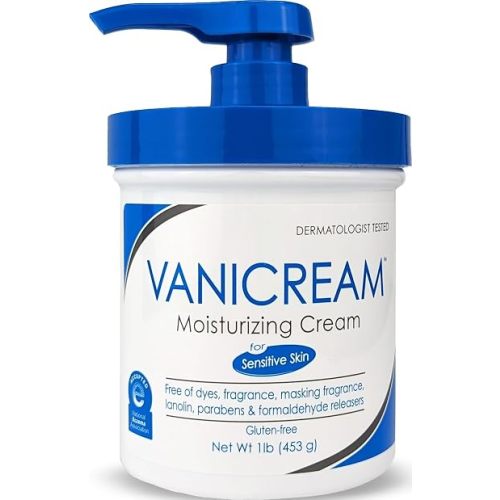 Vanicream Moisturizing Cream with Pump Dispenser, 16 Oz, Formulated without Common Irritants for Sensitive Skin, Body & Face Moisturizer, Restores Moisture & Soothes Irritated, Itchy Areas