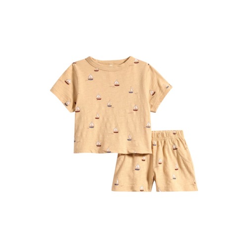 Sailboats Cotton T-Shirt & Shorts Set
