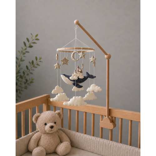 wooden baby mobile holder