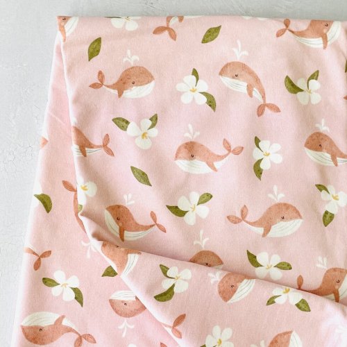 Gardenia Whale Reversible Baby Blanket (Organic Jersey) SALE