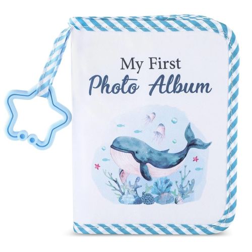 Baby's My First Family Album Soft Photo Cloth Book Sea World My First Book of Photos Baby Memory Album Gift Holds 4x6 Pictures for Babies Newborn Toddler & Kids Girls Baby Shower