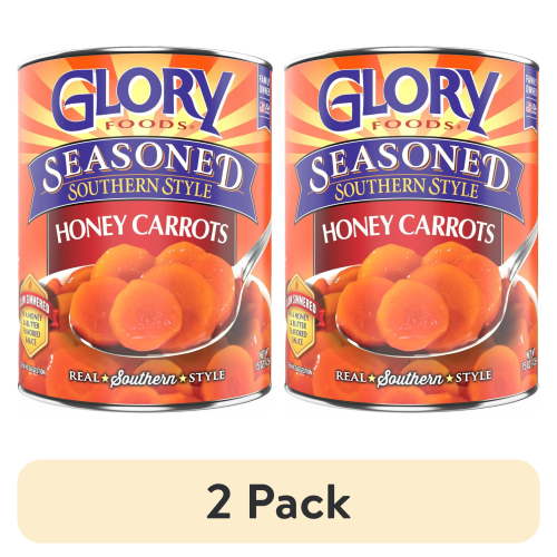 (2 pack) Glory Foods Seasoned Southern Style Honey Carrots, Canned Vegetables, 15.5 oz