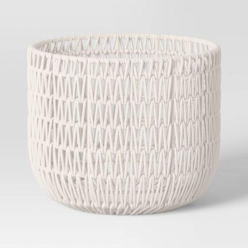 Rope Basket Cream - Threshold™: Handcrafted Polyester & Cotton, Storage For Blankets, Spot Clean, 12"x16"
